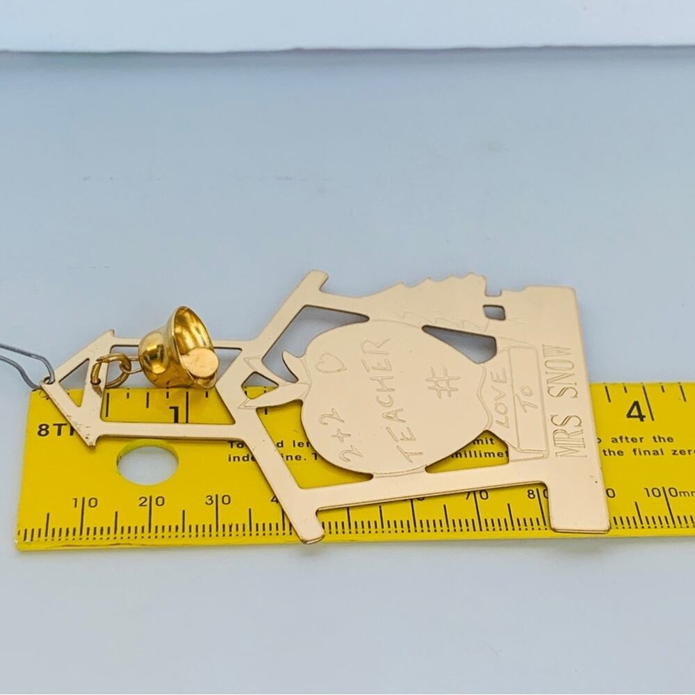 Vintage Lillikins Vernon Teacher Christmas Tree Ornament Brass - Picture 5 of 6